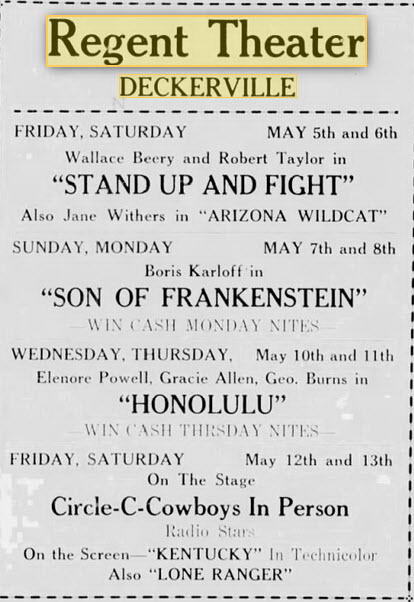 Thumb Theatre - 05 May 1939 Ad